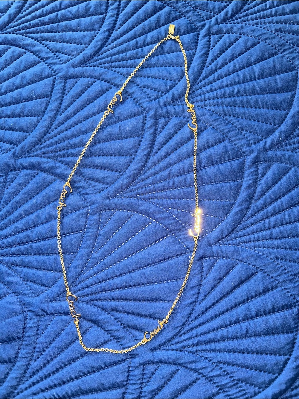 Coach Gold Script-Link Necklace Never Worn